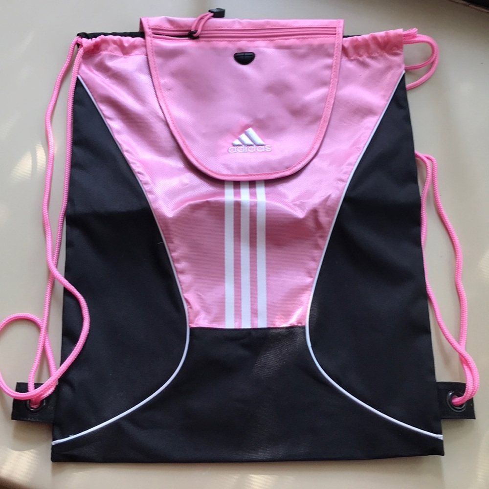 Perfect condition pink Adidas drawstring backpack